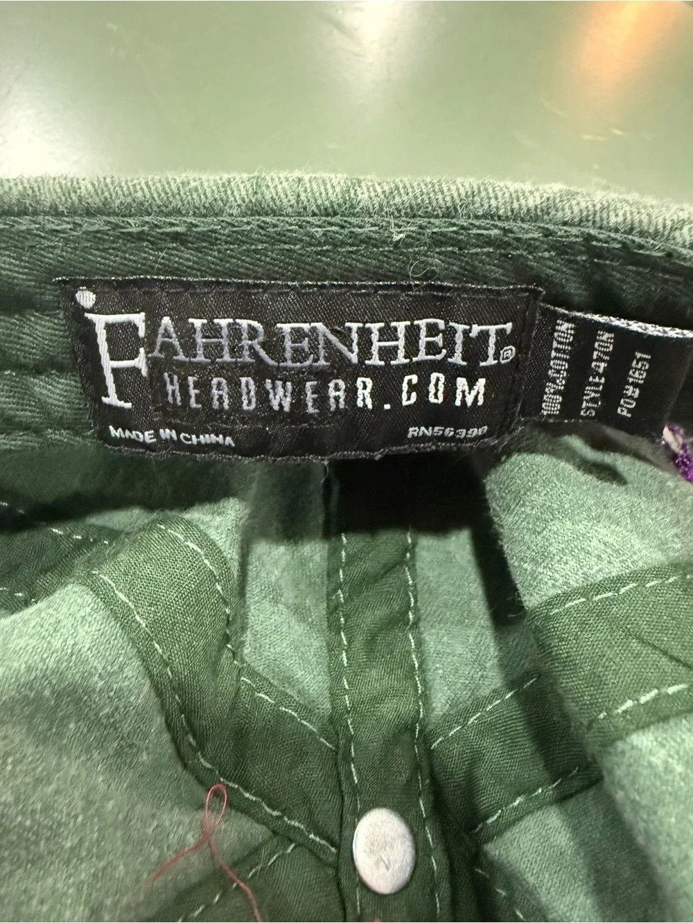 Embroidered Dragonfly NJ Cape May Baseball Cap - Forest Green with Purple Accent